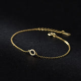 925 Sterling Silver Circle Bracelet for Women - Round Fine Jewelry