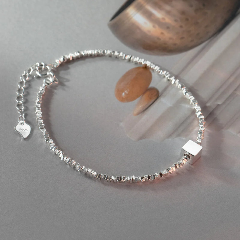 Irregular Bracelets For Women 925 Sterling Silver Retro Hexagon Women's Bracelet