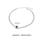 925 Sterling Silver Double Chain Ball Jewelry Bracelet For Women