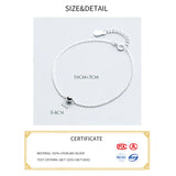 925 Sterling Silver Bead Chain Bracelet for Women Girls
