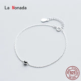 925 Sterling Silver Bead Chain Bracelet for Women Girls