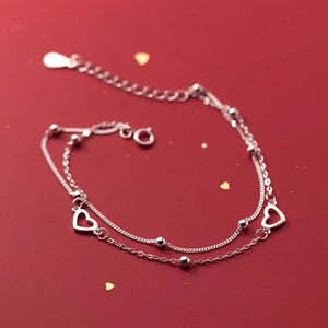 Heart 925 Sterling Silver Women's Bracelet - Silver 925 Jewelry