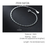 925 Sterling Silver Women's Hollow Chain Bracelet