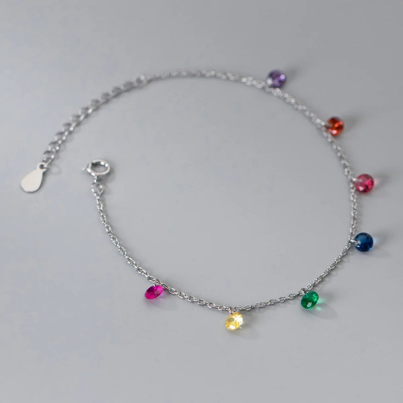 Colorful Diamond 925 Sterling Silver Women's Bracelet