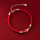 925 Sterling Silver Red Rope Bracelets for Women