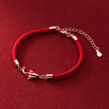 925 Sterling Silver Red Rope Bracelets for Women