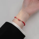 925 Sterling Silver Red Rope Bracelets for Women
