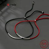 925 Silver Red Rope Bracelets Elbow Tube Thread Line String Jewelry