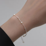 925 Sterling Silver Women's Bracelet with Pearl