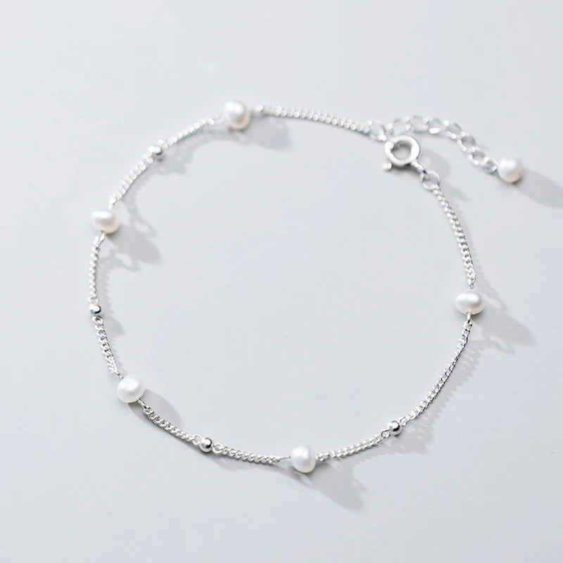 925 Sterling Silver Women's Bracelet with Pearl