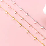 925 Silver Pearl Bracelet for Women Girls, 17+4cm Hand Chain Jewelry