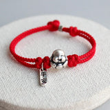 999 Silver Rope Bracelet Maitreya Buddha