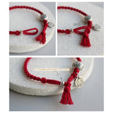 999 Pure Silver Rope Bracelets for Women Girls