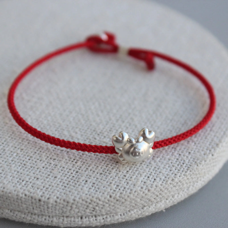 999 Pure Silver Red Thread Bracelet for Women