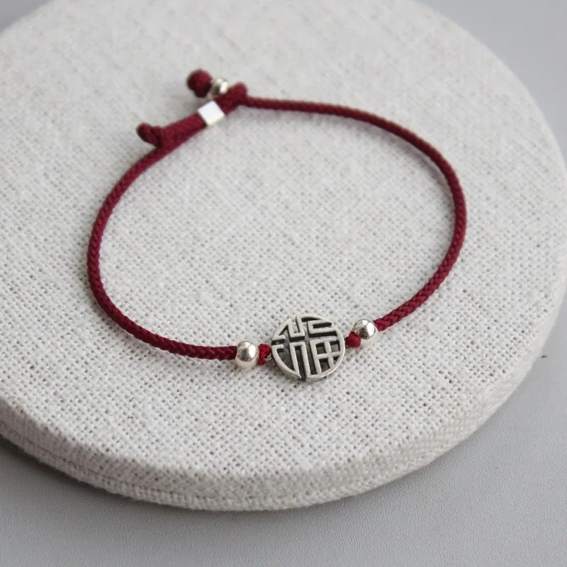 Red Thread 925 Sterling Silver Bracelet Women Rope Bracelet