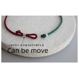 925 Silver Bracelet Women Red Thread Bamboo Handmade Rope Bracelet
