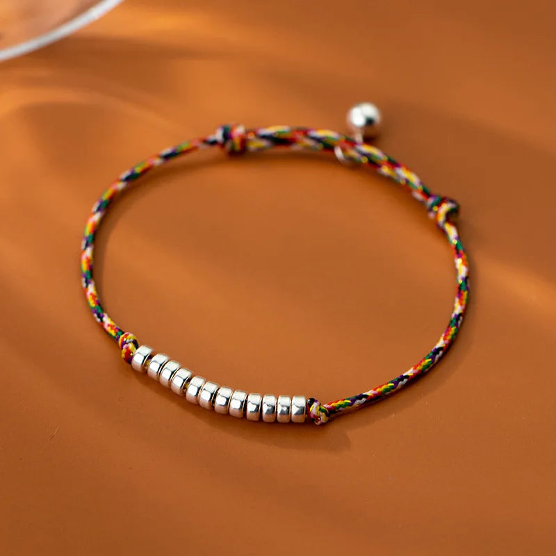 925 Silver Bracelet Women Red Thread Hand Bead