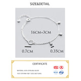 925 Silver Bracelet Circle Charms for Women Girls