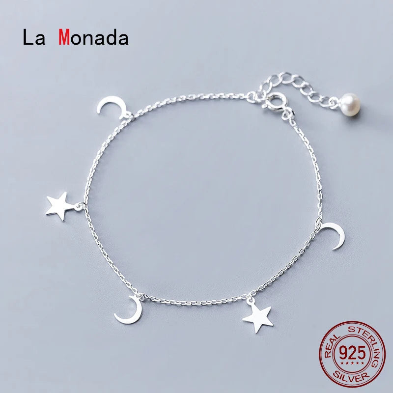 925 Silver Star Bracelet for Women Girls