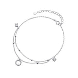 925 Silver Layer Circle Bracelet Women's Jewelry