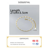 21cm+3.5cm Fine Silver 925 Long Bracelet Minimalist for Women