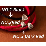 925 Silver Triangle Red Rope Bracelet Student Jewelry