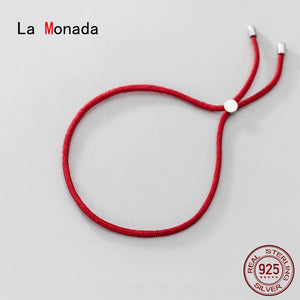 925 Silver Red Thread Bracelet Minimalist Rope Women