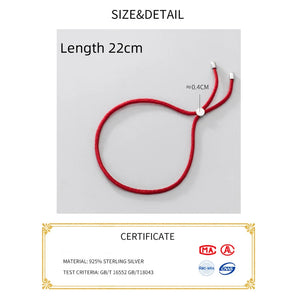 925 Silver Red Thread Bracelet Minimalist Rope Women