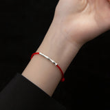 925 Silver Red Thread Hand Bracelet Women