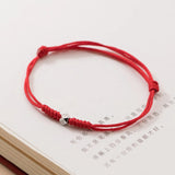 Red Thread 925 Silver Bracelet Women Chinese FU