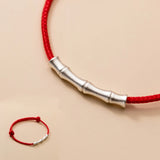 925 Silver Red Thread Hand Bracelet Women