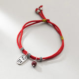 925 Sterling Silver Red Thread Bracelet Retro Lucky Rope Bracelet Women