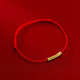 Red Thread Triangle Bead 925 Silver Bracelet For Women