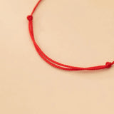 Red Thread Triangle Bead 925 Silver Bracelet For Women