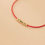 Red Thread Triangle Bead 925 Silver Bracelet For Women