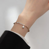 925 Silver Colorful Rope Bracelets Heart Thread Line String Jewelry