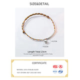 925 Silver Colorful Rope Bracelets Heart Thread Line String Jewelry