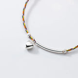 925 Silver Colorful Rope Bracelets Heart Thread Line String Jewelry