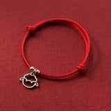 925 Silver Zodiac Red Rope Bracelet for Women