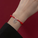 925 Silver Zodiac Red Rope Bracelet for Women