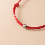 925 Silver Elephant Red Rope Bracelet Women Girl Jewelry