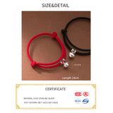 925 Silver Retro Bell Red Rope Bracelet