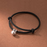925 Silver Retro Bell Red Rope Bracelet