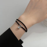 925 Silver Retro Bell Red Rope Bracelet