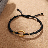 925 Sterling Silver Circle Bracelet Women Red Thread Hand Rope Bracelet