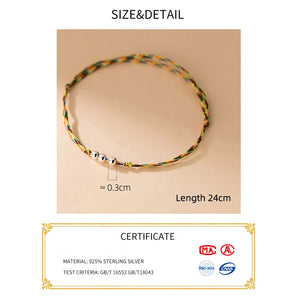 925 Silver Bracelet Colorful Thread Women Rope Bracelet