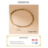 925 Silver Bracelet Colorful Thread Women Rope Bracelet