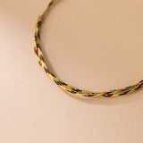 925 Silver Bracelet Colorful Thread Women Rope Bracelet
