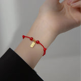 925 Silver Chinese Red Rope Bracelets Bless Red Thread String Jewelry