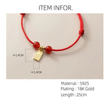925 Silver Chinese Red Rope Bracelets Bless Red Thread String Jewelry